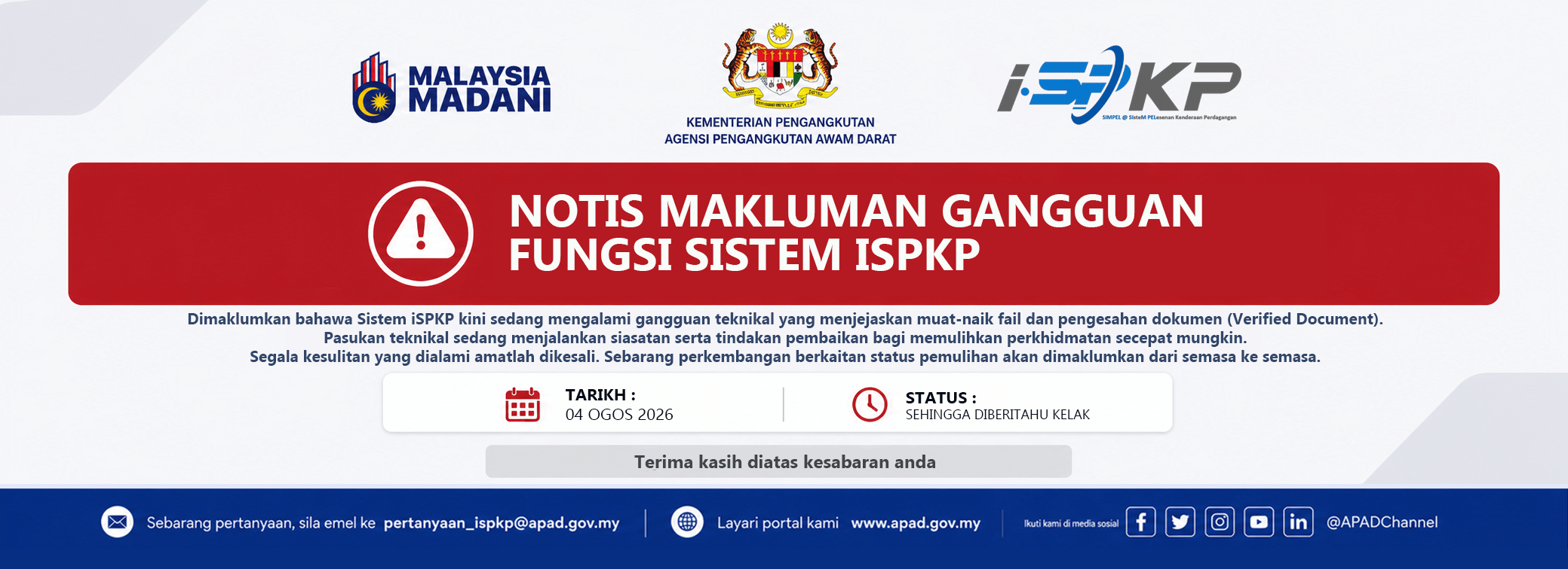 NOTIS PENYELENGGARAAN ISPKP 2026