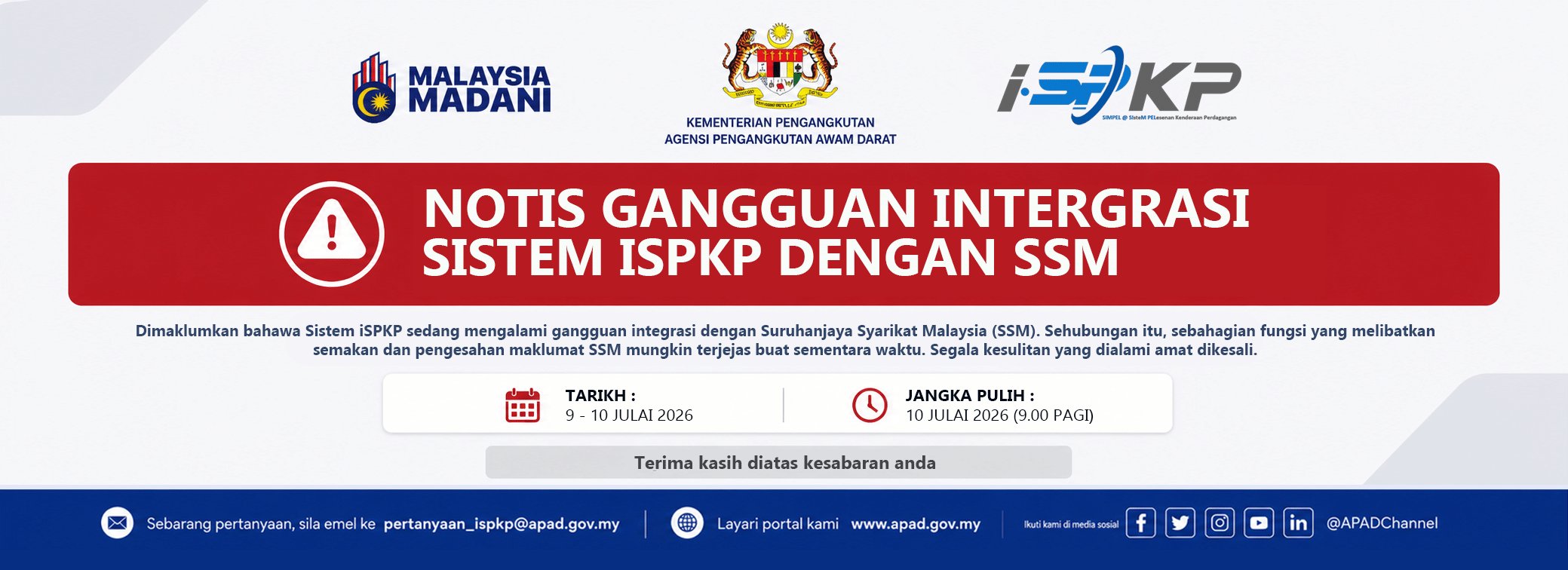 NOTIS PENYELENGGARAAN ISPKP 2026