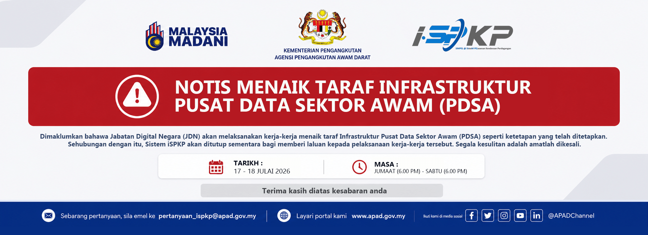 NOTIS PENYELENGGARAAN ISPKP 2026