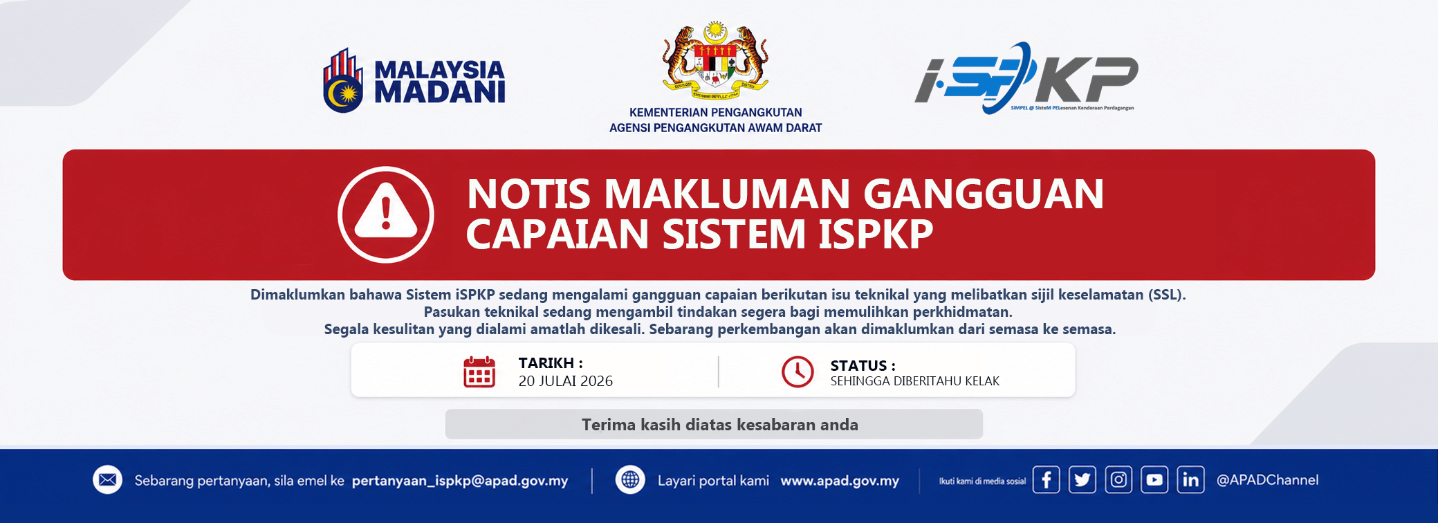 NOTIS PENYELENGGARAAN ISPKP 2026